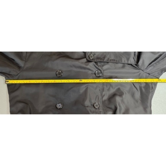 Norma Kamali Womens XL Black Double Breasted Belted Trench Coat - Picture 7 of 14